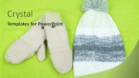  Presentation with color - Presentation design featuring winter-cap-and-gloves background and a yellow colored foreground