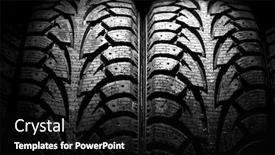  Presentation with tyre - Amazing theme having winter car tyre on a black background backdrop and a black colored foreground