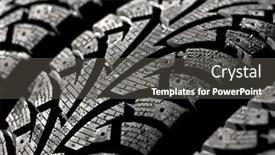  Presentation with tyre - Colorful presentation enhanced with winter car tyre on a black background backdrop and a dark gray colored foreground