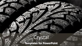  Presentation with tyre - Slide set featuring winter car tyre on a black background background and a dark gray colored foreground