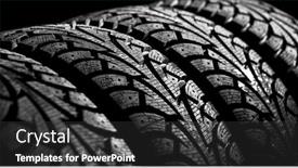  Presentation with tyre - Beautiful presentation theme featuring winter car tyre on a black background backdrop and a dark gray colored foreground