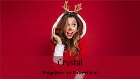  Presentation with christmas girl - Presentation theme consisting of winter carnival - portrait of a happy excited background and a crimson colored foreground