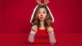  Presentation with deer - Colorful presentation design enhanced with winter carnival - portrait of a pretty happy backdrop and a crimson colored foreground