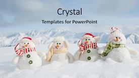  Presentation with snowman - Theme having winter christmas - snowman team background and a light blue colored foreground