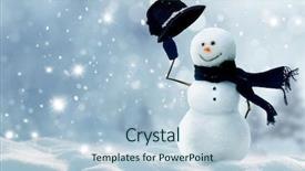  Presentation with christmas card - PPT theme with winter christmas background merry christmas background and a light blue colored foreground