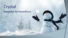  Presentation with christmas card - Amazing PPT theme having winter christmas landscape snow background backdrop and a sky blue colored foreground