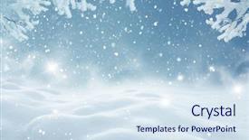  Presentation with winter - Presentation theme having winter christmas landscape background and a sky blue colored foreground