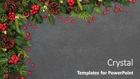  Presentation with winter border - Presentation featuring winter-christmas-new-year-background background and a dark gray colored foreground