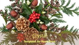  Presentation with new season - Colorful slide set enhanced with winter-christmas-new-year-decorative backdrop and a tawny brown colored foreground