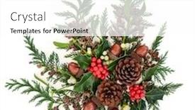  Presentation with new season - PPT theme with winter-christmas-new-year-floral background and a white colored foreground