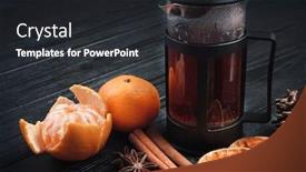  Presentation with black stars - Colorful PPT theme enhanced with winter-christmas-vintage-still-life backdrop and a dark gray colored foreground