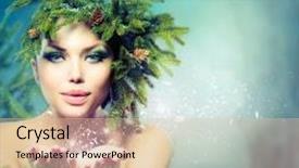  Presentation with snow tree - Audience pleasing slide set consisting of winter christmas woman beautiful new backdrop and a lemonade colored foreground