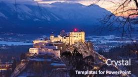  Presentation with sunset - Cool new presentation design with winter church - city and castle hohensalzburg backdrop and a wine colored foreground