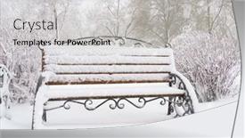 Presentation with park - Audience pleasing PPT theme consisting of winter-city-park-benches-covered backdrop and a light gray colored foreground