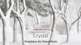  Presentation with winter - Amazing PPT layouts having winter-city-park-benches-covered backdrop and a light gray colored foreground