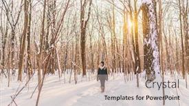  Presentation with snow day - Presentation enhanced with winter-city-park-outdoor-walk background and a soft green colored foreground