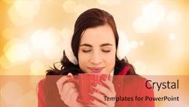  Presentation with lighting design awards - Beautiful theme featuring winter clothes enjoying a hot backdrop and a  colored foreground