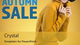  Presentation with abstract yellow gold and white - Amazing PPT theme having winter clothing posing against white backdrop and a yellow colored foreground