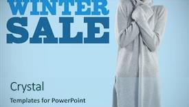  Presentation with winter blue - PPT theme having winter clothing posing against white background and a light blue colored foreground
