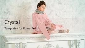  Presentation with vintage interior brick wall - Amazing theme having winter coat - elegant eight-year girl backdrop and a lemonade colored foreground