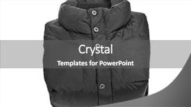  Presentation with black - PPT layouts consisting of winter coat - folded black quilted anorak background and a  colored foreground