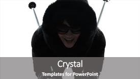  Presentation with indoor winter - Presentation theme featuring winter coat happy skiing background and a  colored foreground