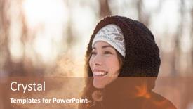  Presentation with breathing - Slides having winter-cold-asian-woman-breathing background and a red colored foreground