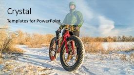 Presentation with cyclist - PPT theme consisting of winter cold day in colorado background and a light blue colored foreground