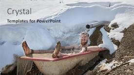  Presentation with cold water - Slides with winter-cold-plunge-outdoor-cold background and a lemonade colored foreground