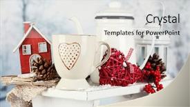  Presentation with beverage - PPT theme having winter composition with hot beverage background and a white colored foreground
