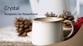  Presentation with beverage - Theme featuring winter composition with hot beverage background and a  colored foreground