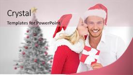  Presentation with christmas tree - Cool new slides with winter couple with christmas tree backdrop and a  colored foreground