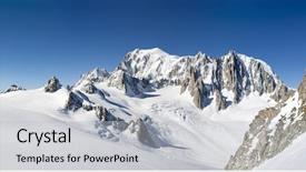  Presentation with mont blanc - PPT layouts enhanced with winter day chamonix france europe background and a  colored foreground