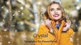  Presentation with winter forest - Slides with day fashion shot down jacket background and a gold colored foreground