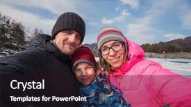  Presentation with family photo - Beautiful presentation featuring winter day in altai mountain backdrop and a wine colored foreground
