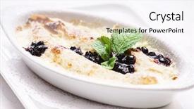  Presentation with dessert - Audience pleasing PPT theme consisting of winter dessert backdrop and a sky blue colored foreground