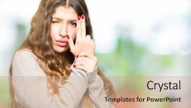  Presentation with shooting gun - Slides consisting of winter dress holding symbolic gun background and a coral colored foreground