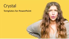  Presentation with hand wrist pain - Amazing presentation design having winter dress suffering of backache backdrop and a yellow colored foreground