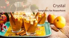  Presentation with apple wine - Cool new presentation design with winter drink with apple backdrop and a lemonade colored foreground