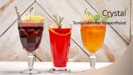  Presentation with curcuma drink - Slide deck consisting of winter drink with berries background and a lemonade colored foreground