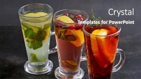  Presentation with herbs - PPT theme consisting of winter-drinks-with-herbs background and a dark gray colored foreground