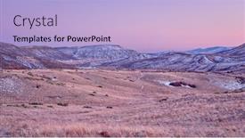  Presentation with hiking mountain - Presentation theme enhanced with winter-dusk-of-colorado-foothills background and a light blue colored foreground