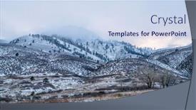  Presentation with rocky mountains - Slide set featuring winter-dusk-over-foothills background and a sky blue colored foreground