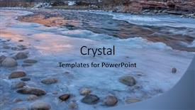  Presentation with winter river - Amazing slide deck having winter dusk over mountain river - partially froze cache la poudre river at belvue near fort collins colorado backdrop and a teal colored foreground