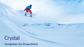  Presentation with sport nutrition whey protein powder - Beautiful slide deck featuring winter extreme sport and leasure backdrop and a sky blue colored foreground