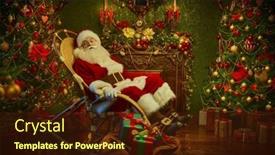  Presentation with tale - Presentation theme featuring winter-fairy-tale-kind-santa background and a wine colored foreground