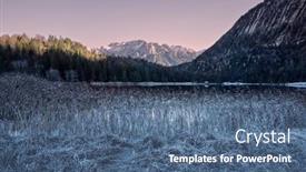 Presentation with lake front - Slides with winter-ferchensee-lake-with-frozen background and a ocean colored foreground