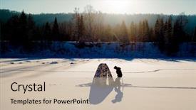  Presentation with winter ice - Cool new presentation with winter fishing ice fisherman fishing backdrop and a  colored foreground