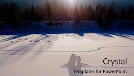  Presentation with hunting and fishing lodge - Theme featuring winter fishing ice fisherman fishing background and a  colored foreground