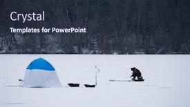  Presentation with winter ice - Audience pleasing PPT layouts consisting of winter-fishing-male-fisherman-catches backdrop and a tawny brown colored foreground